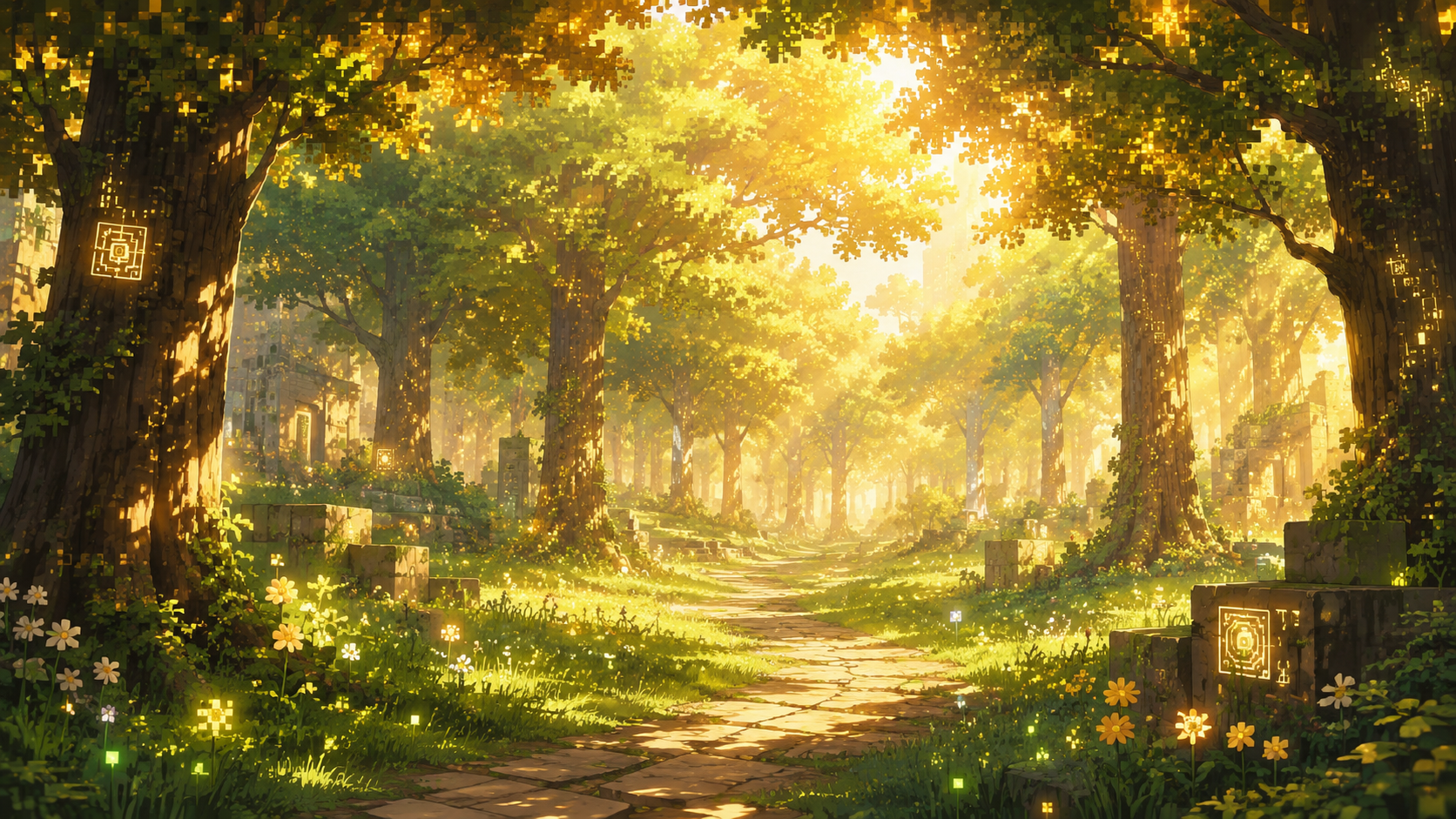 Sunny Digital Forest